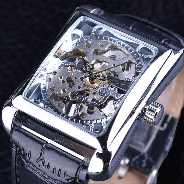 Winner men's fashion casual Swiss hollow manual mechanical watch